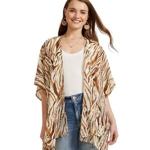 Maurices Zebra Chiffon Kimono Duster Women’s Size OS Semisheer Lagenlook